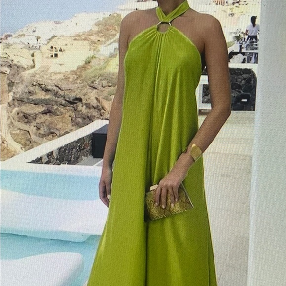Lime Green Halter Maxi Dress